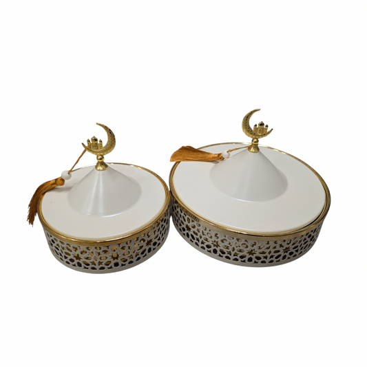 Gold Dates & Sweets Serving Tray