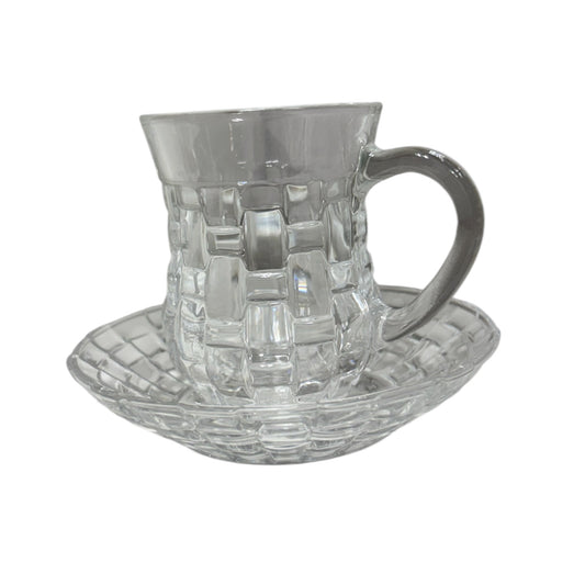 Tea Glass Cup and Saucers || C